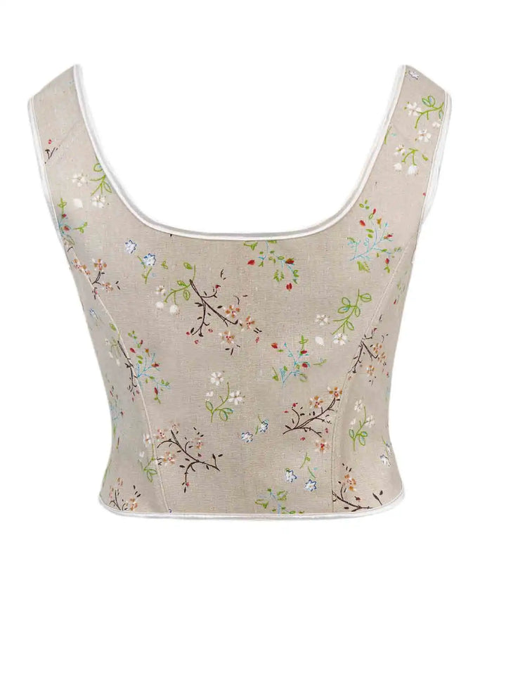 New French oil painting retro shoulder strap vest corset waist abdomen chest support palace corset
