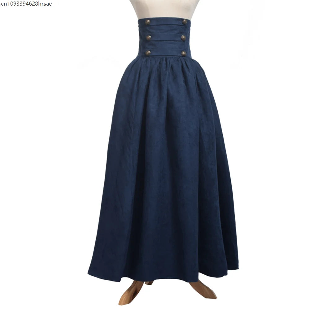 Women Renaissance Skirt Steampunk Vintage Lolita Gothic Victorian Empire High Waist Walking Skirts