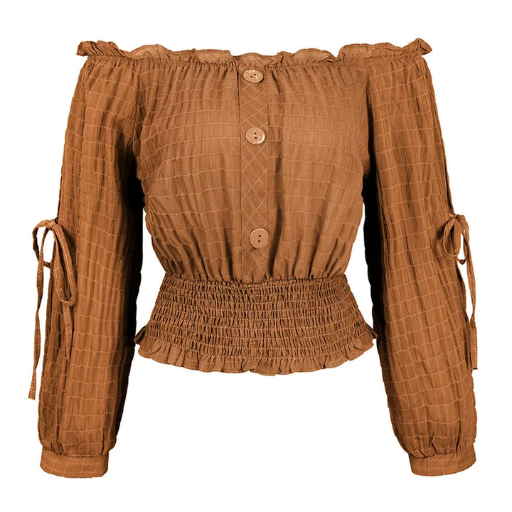 Womens Medieval Blouse Vintage Off Shoulder Shirts Half Sleeve Shirt Medieval Boho Blouses Pirate Crop Top Carnival Party Outfit