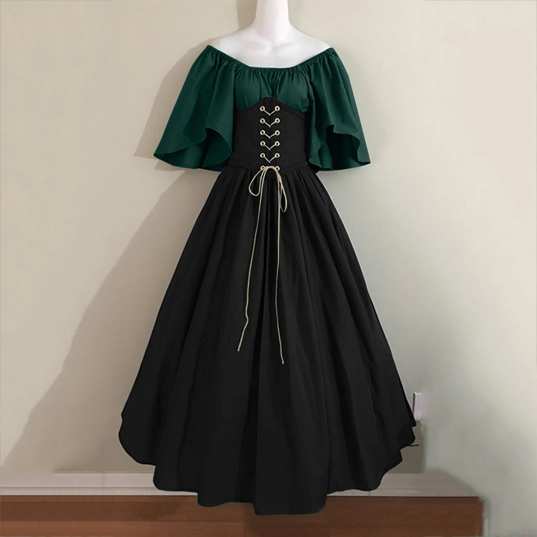 Chemise Corset Dress Renaissance Costume Fairy Elf Costume Halloween Women Medieval Gown Robe Puff Sleeves Elven For Adult 5XL