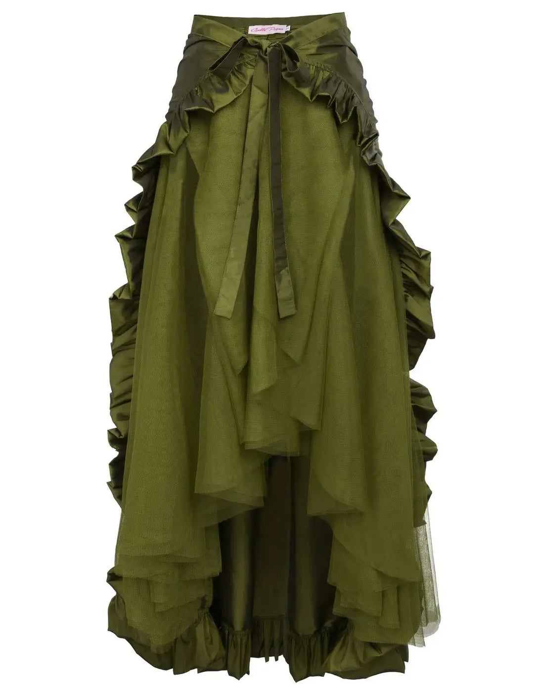 Women Gothic Steampunk Pirate Maxi Skirts Retro Renaissance Victorian Ruffled Hem A-Line Skirts Medieval Party Halloween Costume