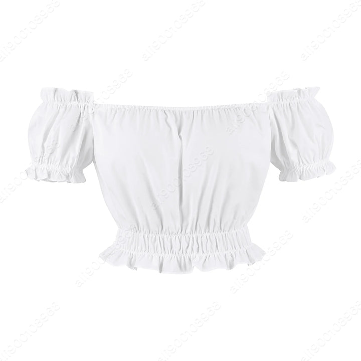 Women Medieval Blouse White Off The Shoulder Tops Pirate Shirt Renaissance Blouse Short Sleeve Shirts