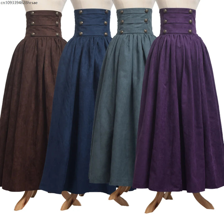 Women Renaissance Skirt Steampunk Vintage Lolita Gothic Victorian Empire High Waist Walking Skirts
