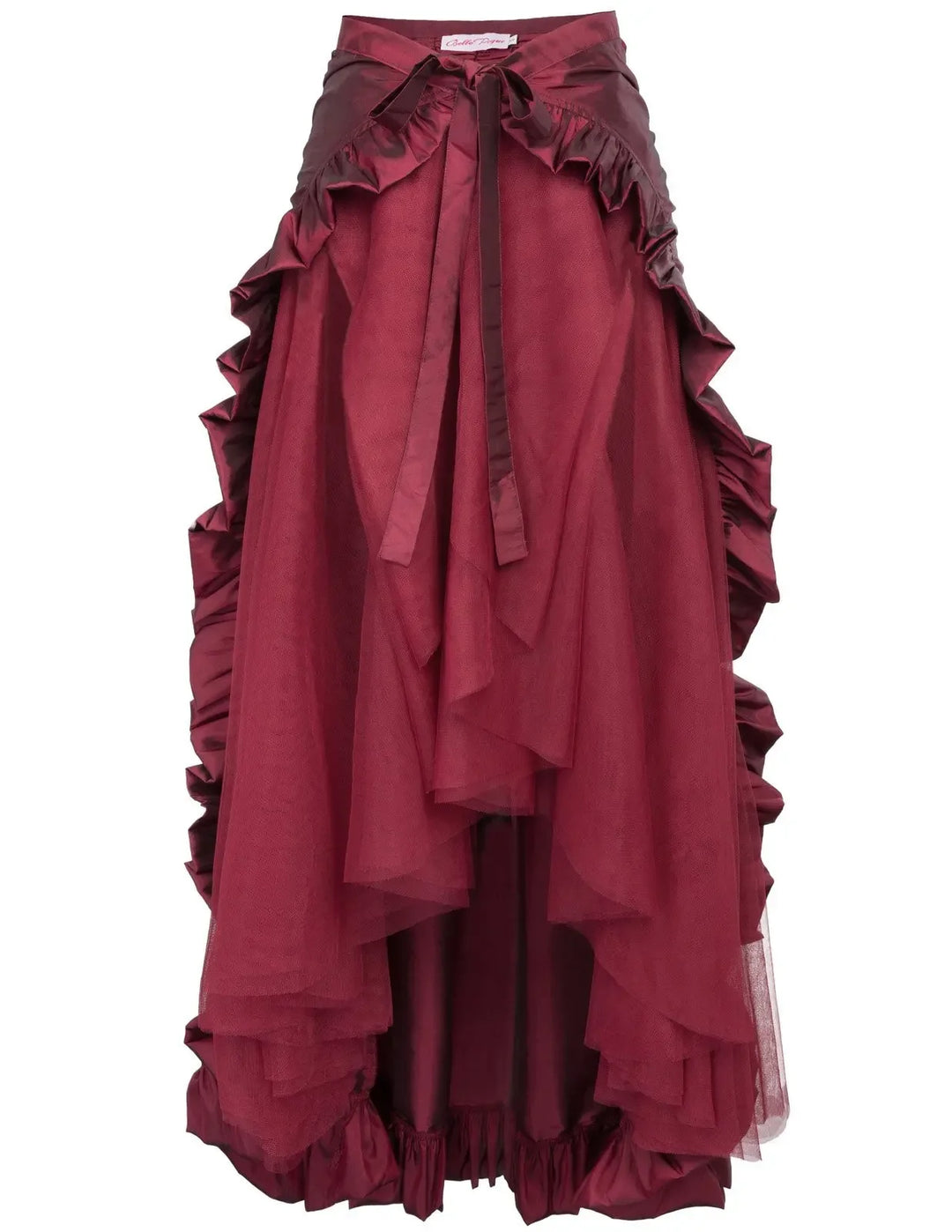 Women Gothic Steampunk Pirate Maxi Skirts Retro Renaissance Victorian Ruffled Hem A-Line Skirts Medieval Party Halloween Costume