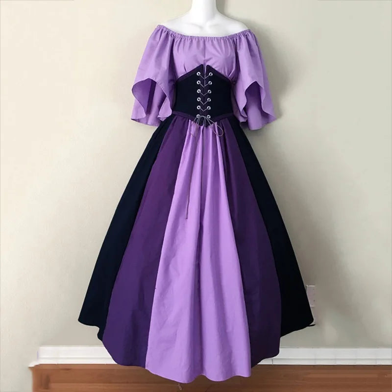 Chemise Corset Dress Renaissance Costume Fairy Elf Costume Halloween Women Medieval Gown Robe Puff Sleeves Elven For Adult 5XL