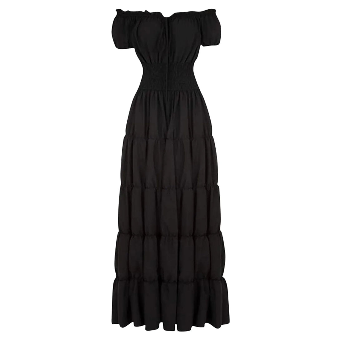 Halloween Woman Medieval Princess Flare Sleeve Dress Polyester Oversized Skinny Female Retro Palace Renaissance Gothic Ball Gown