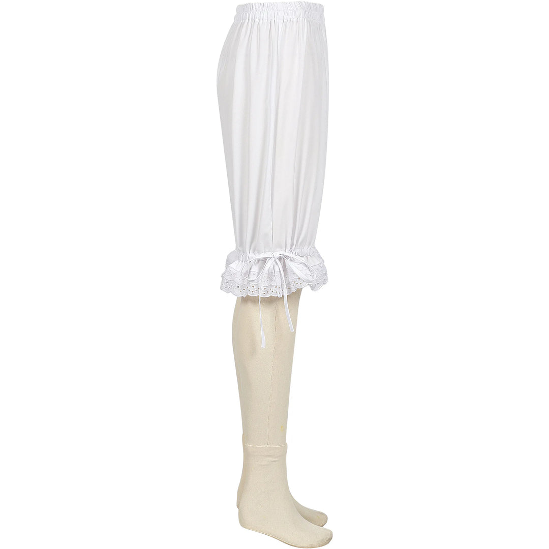 Women Lolita Medieval Renaissance Vintage Bloomers Ruffles Lace Hem Bow Lantern Pumpkin Shorts Elastic Bubble Safety Under Pants