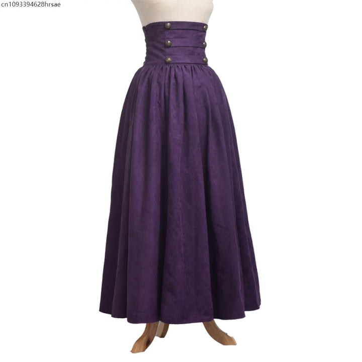 Women Renaissance Skirt Steampunk Vintage Lolita Gothic Victorian Empire High Waist Walking Skirts