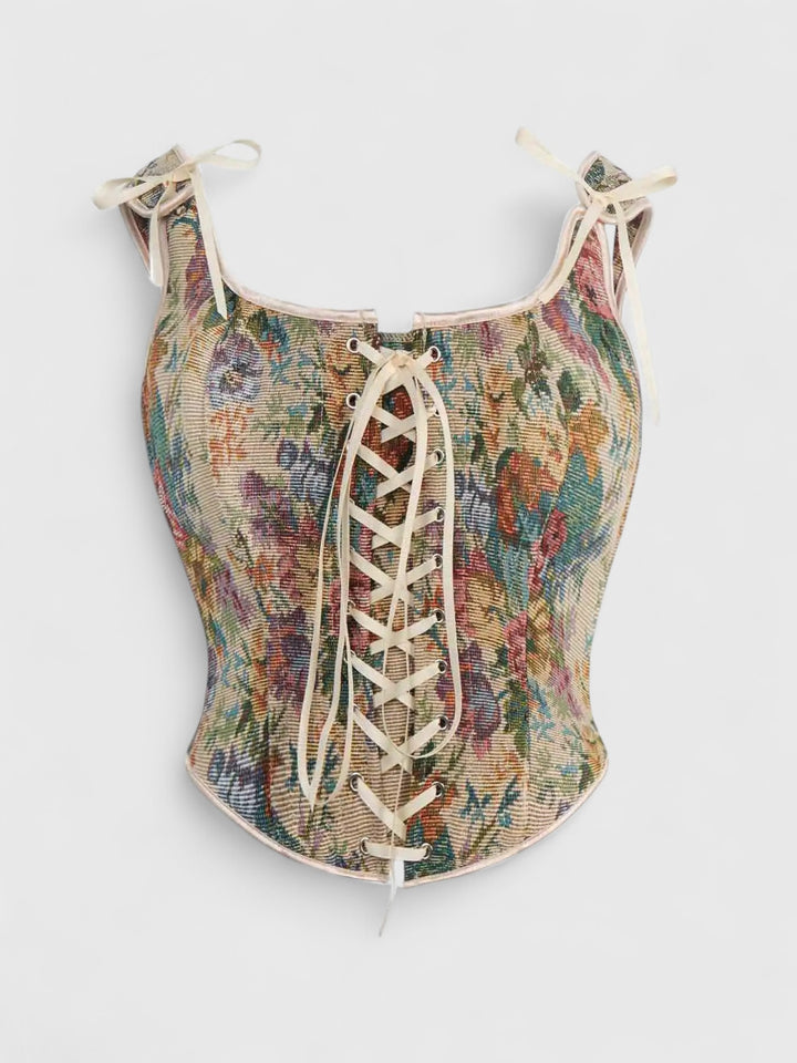 Vintage Floral Overbust Corset