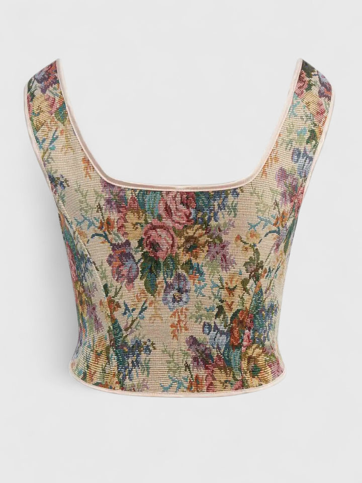 Vintage Floral Overbust Corset