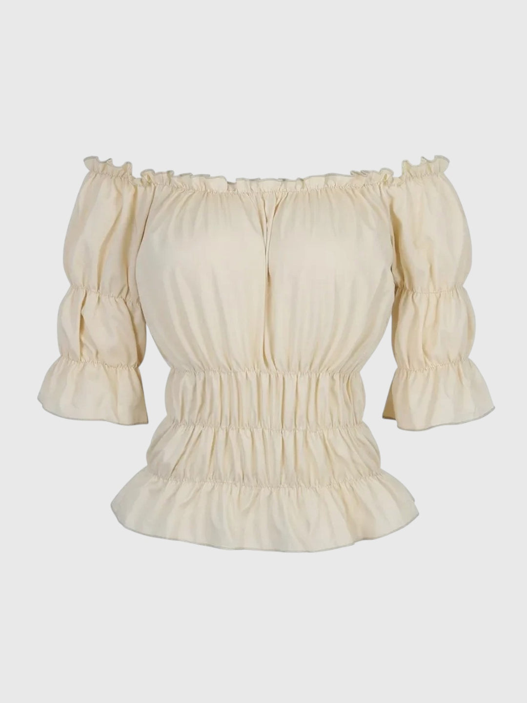 Isla Off-Shoulder Lace-Up Peplum Top