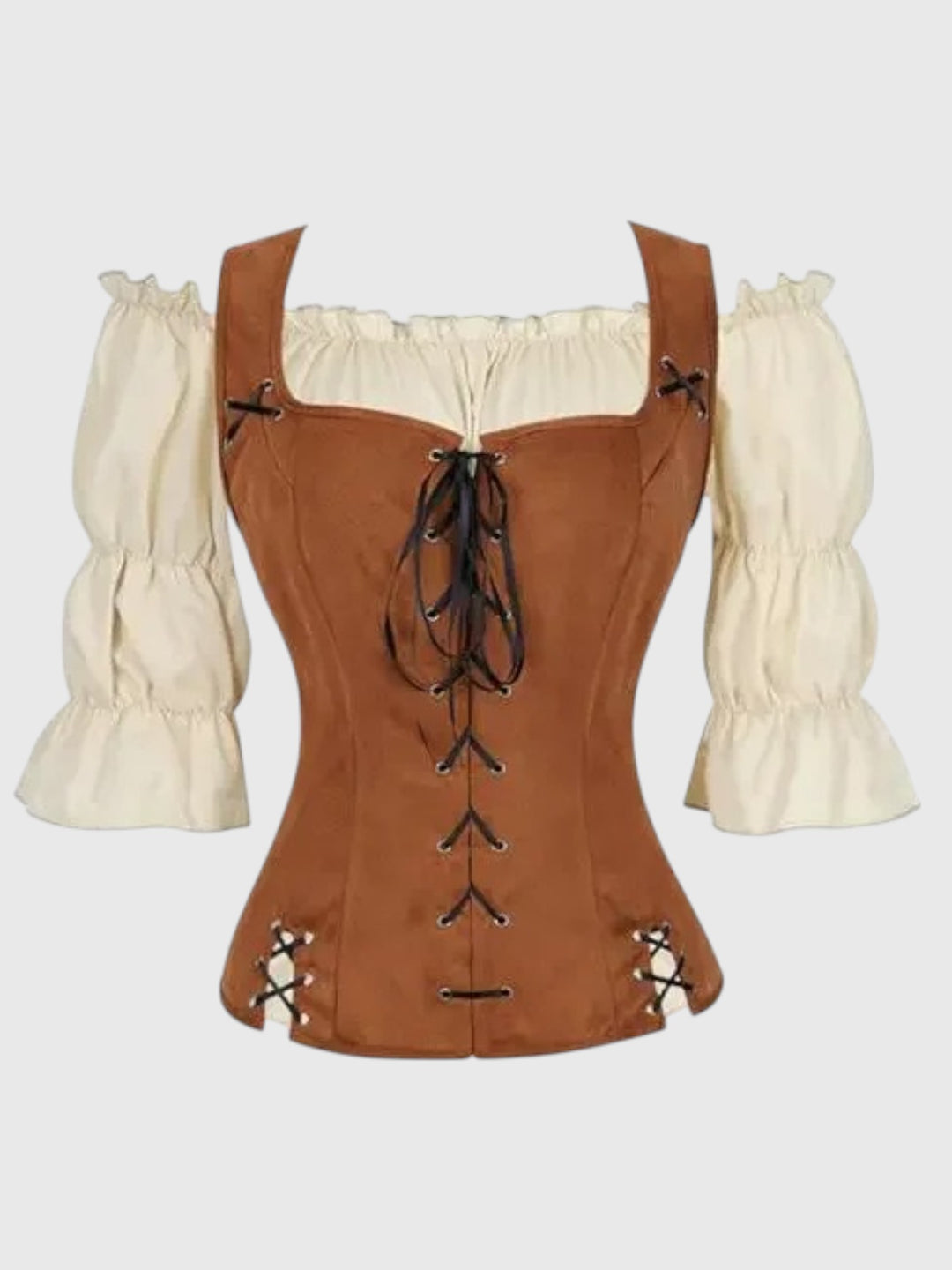 Isla Off-Shoulder Lace-Up Peplum Top