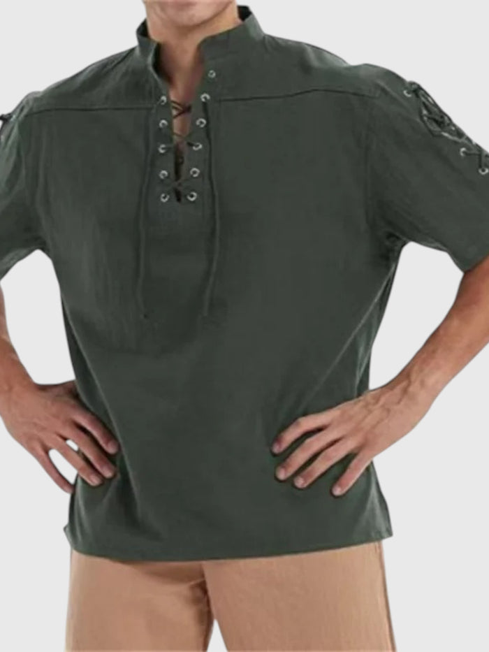 Blackthorn Short-Sleeve Lace-Up Tunic