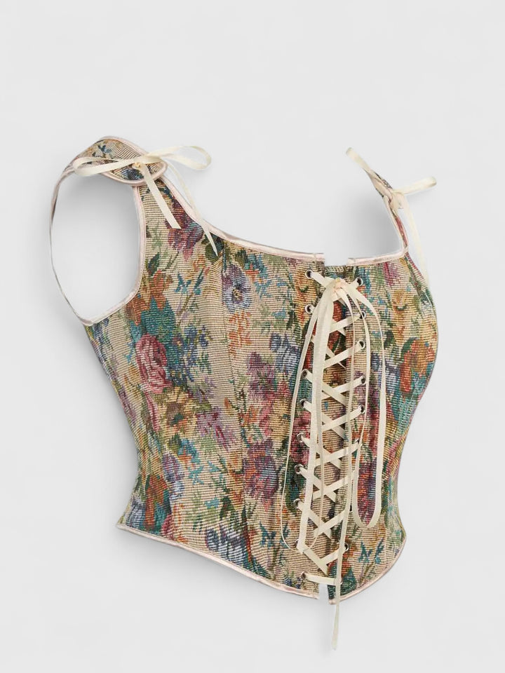 Vintage Floral Overbust Corset