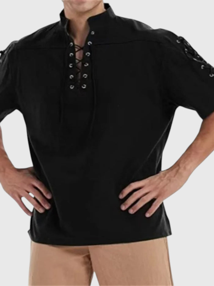 Blackthorn Short-Sleeve Lace-Up Tunic
