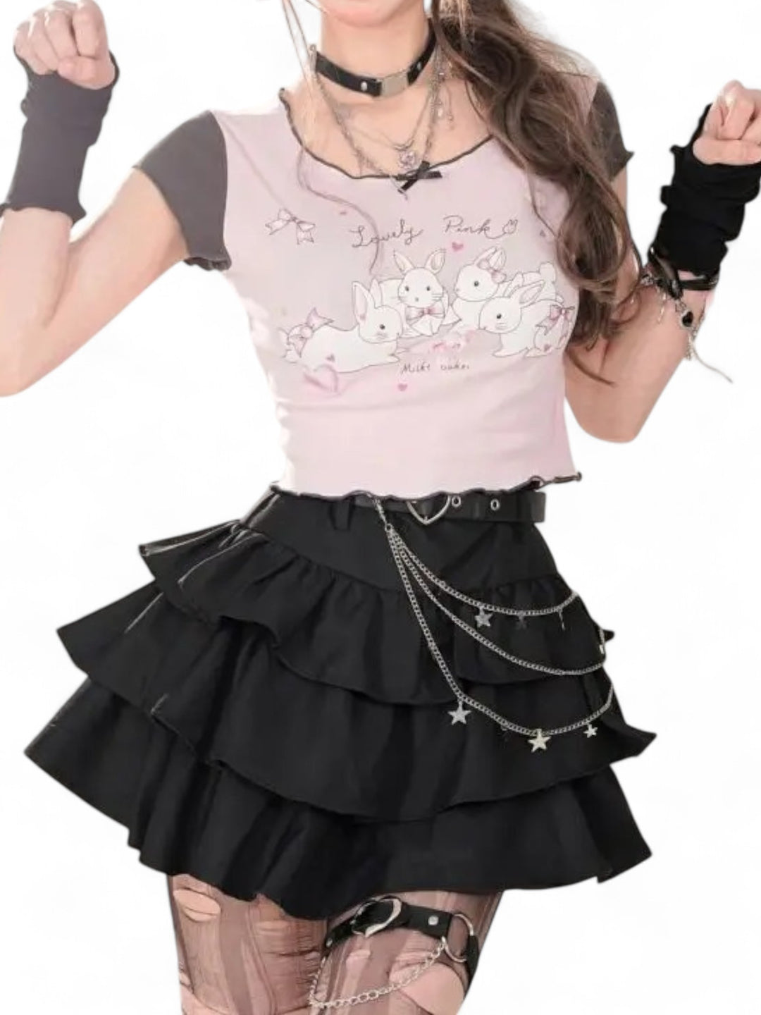 Sheer Black Layered Skirt