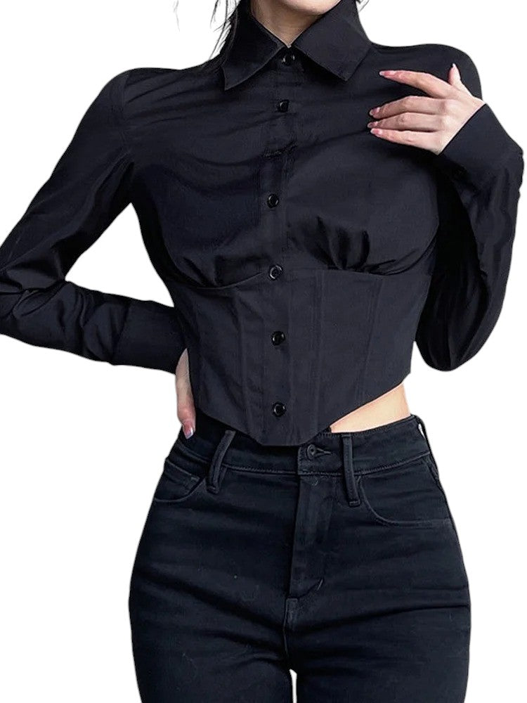 Gothic Button-Down Crop