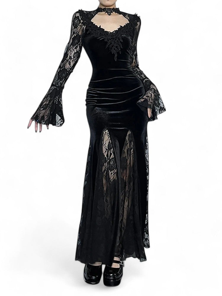 Lace and Velvet Requiem Dress