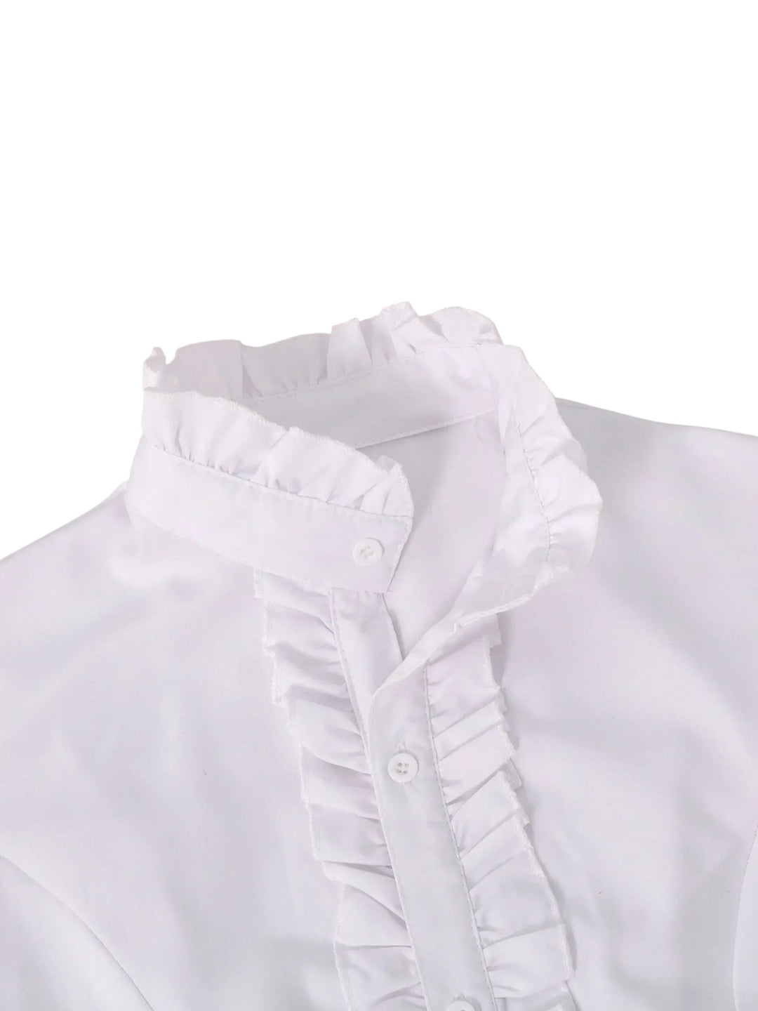 High-Necked Lace Ruffle Blouse