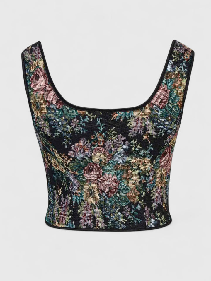 Vintage Floral Overbust Corset