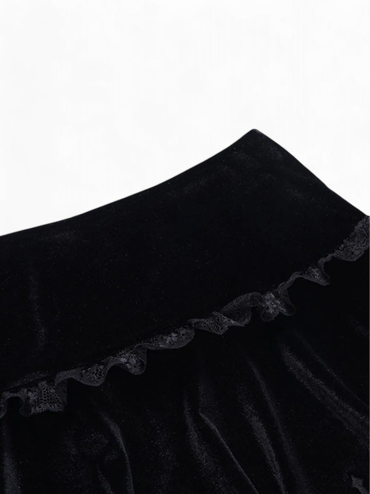 Velvet & Lace Gothic Mini Skirt