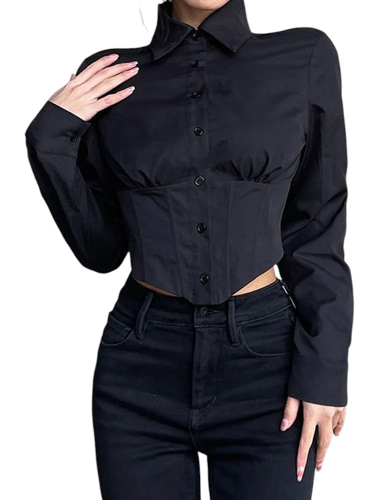 Gothic Button-Down Crop