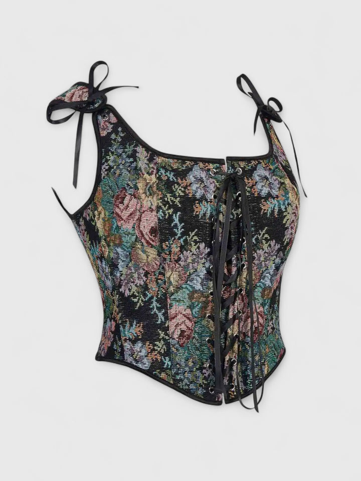 Vintage Floral Overbust Corset