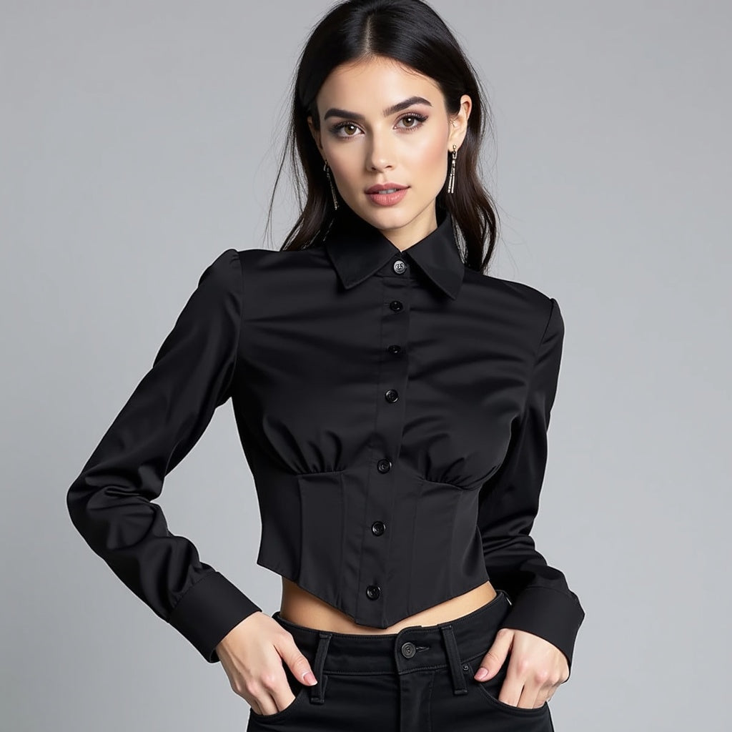 Gothic Button-Down Crop