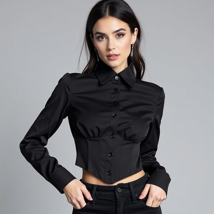 Gothic Button-Down Crop