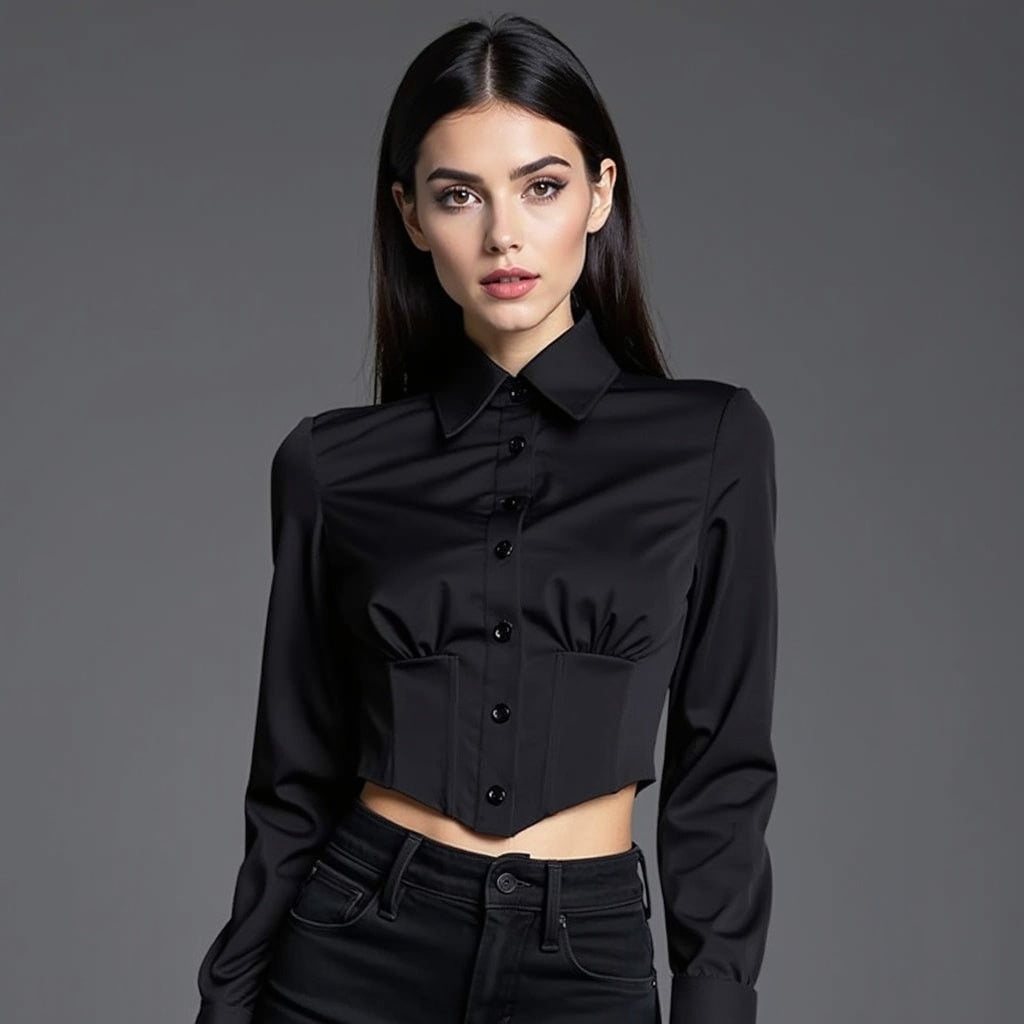 Gothic Button-Down Crop