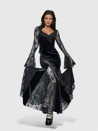 Lace and Velvet Requiem Dress