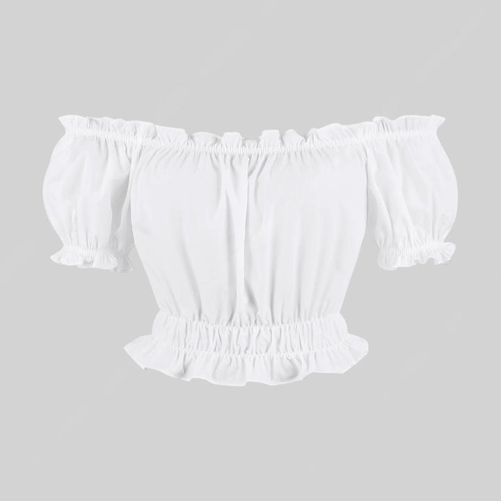 White Puff Sleeve Crop Top – 3 Neckline Variations