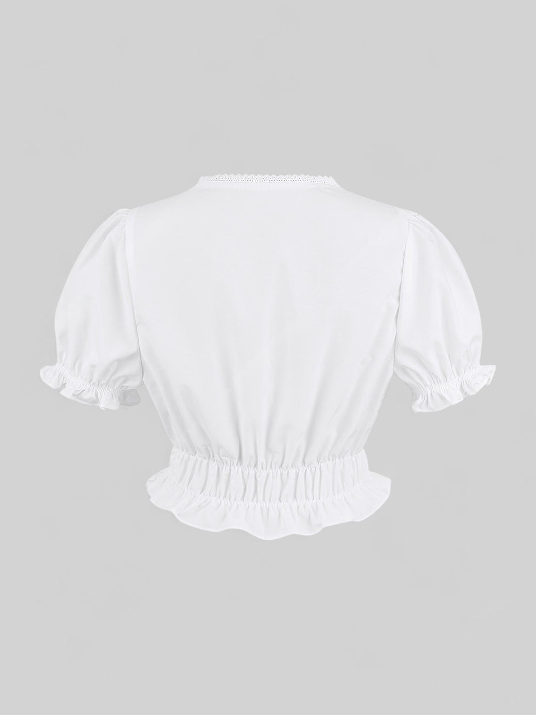 White Puff Sleeve Crop Top – 3 Neckline Variations